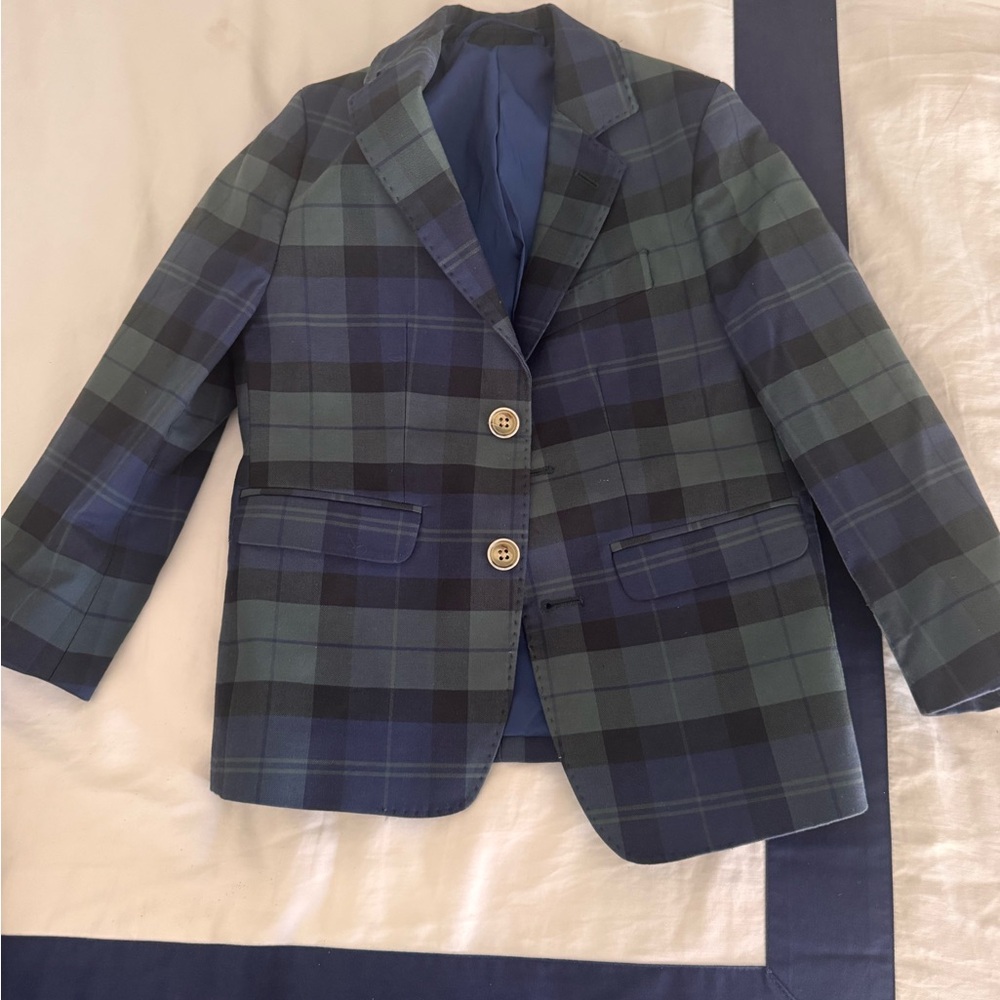 Vineyard Vines Kids Plaid Blazer - Blue and Green